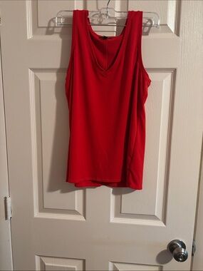 Express Bright Red V-Neck Tank Top